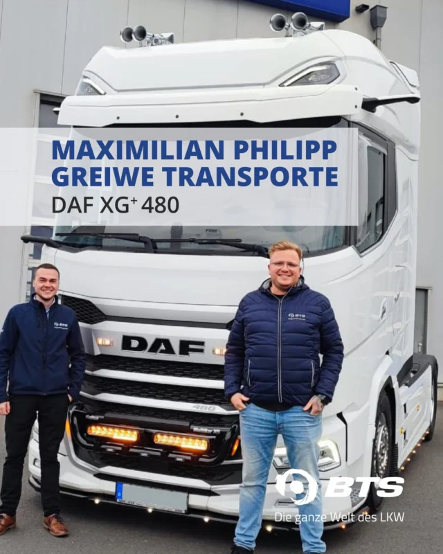 So strahlen glückliche Kunden😊
Über eine besondere Auslieferung an den Kunden Maximilian Philipp Greiwe Transporte freuen wir uns ebenso 💯

Übergeben haben wir den DAF XG+ 480 mit Schubbodenhydraulikanlage, Kelsa AirBar und MultiBar XS im Frontgrill montiert. 

Dazu verfügt das Fahrzeug noch über LightFix Side Liner & LightFix Front Liner (alle in schwarz & mit Einzelabschaltung) 💡😎

Wir wünschen allzeit gute Fahrt 🚛

#dafxg480 #btsdieganzeweltdeslkw #daf #nodafnoparty